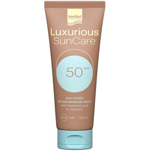 Luxurious Sun Care Silk Cover BB Cream with Hyaluronic Acid Spf50 Αντηλιακή Κρέμα Προσώπου Υψηλής Προστασίας με Ήπια Καλυπτική Δράση 75ml - Bronze Beige